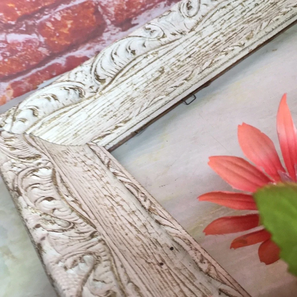 Shabby Chic Farmhouse Wall Colorful Spring Floral Wreath Wall Frame Decor